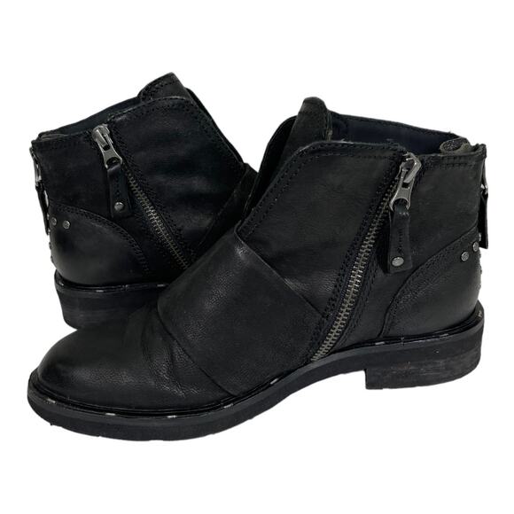 OTBT Frontage Moto Ankle Boot 6.5 Black Leather Edgy Stud Embellished Grunge - Picture 5 of 7